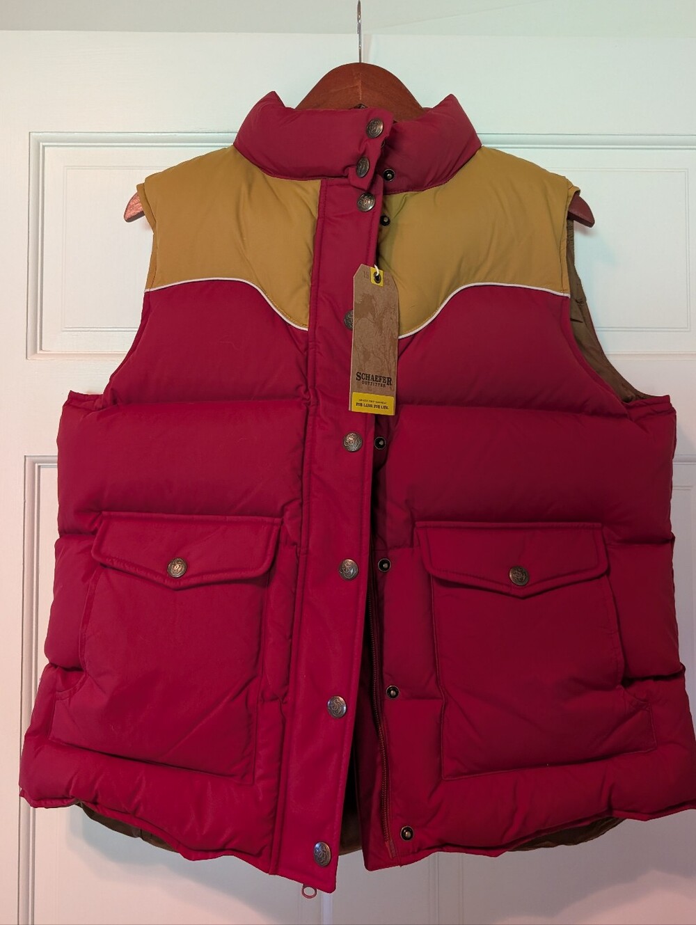 Schaefer Outfitters Helena Duck Down Red And Yellow Vest